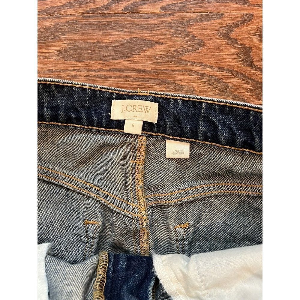 J Crew Denim Straight Women Size 6 Skirt Blue Jean Raw Hem Casual Med Wash - Picture 4 of 5